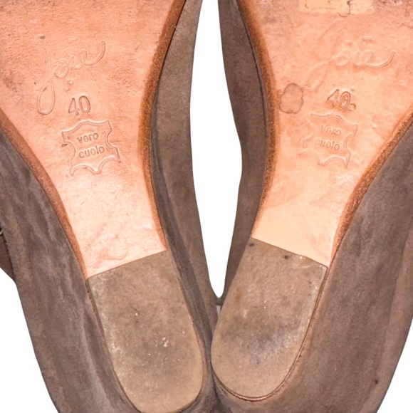 Joie Women's Rainey Lace Up Leather Suede Wedge Booties Peep Toe Size 40 - Picture 7 of 7